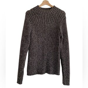 Vintage GAP Mock Neck Sweater Brown Earthtones Cotton Fisherman Chunky Knit Sz M